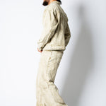 RIDER - Relaxed Zip‑Up Acid Wash Beige Denim Jacket - Liquor n Poker