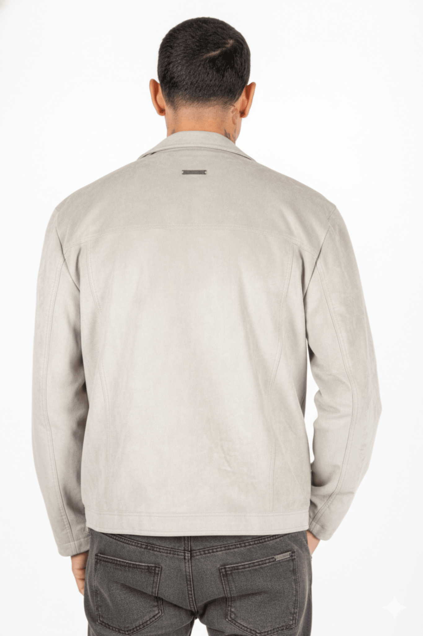 Rider Suede Biker Jacket in Stone - Liquor n Poker