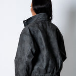 RYLA – Black Boxy Textured Faux Funnel Neck Jacket - Liquor n Poker