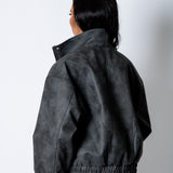 RYLA – Black Boxy Textured Faux Funnel Neck Jacket - Liquor n Poker