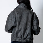 RYLA – Black Boxy Textured Faux Funnel Neck Jacket - Liquor n Poker