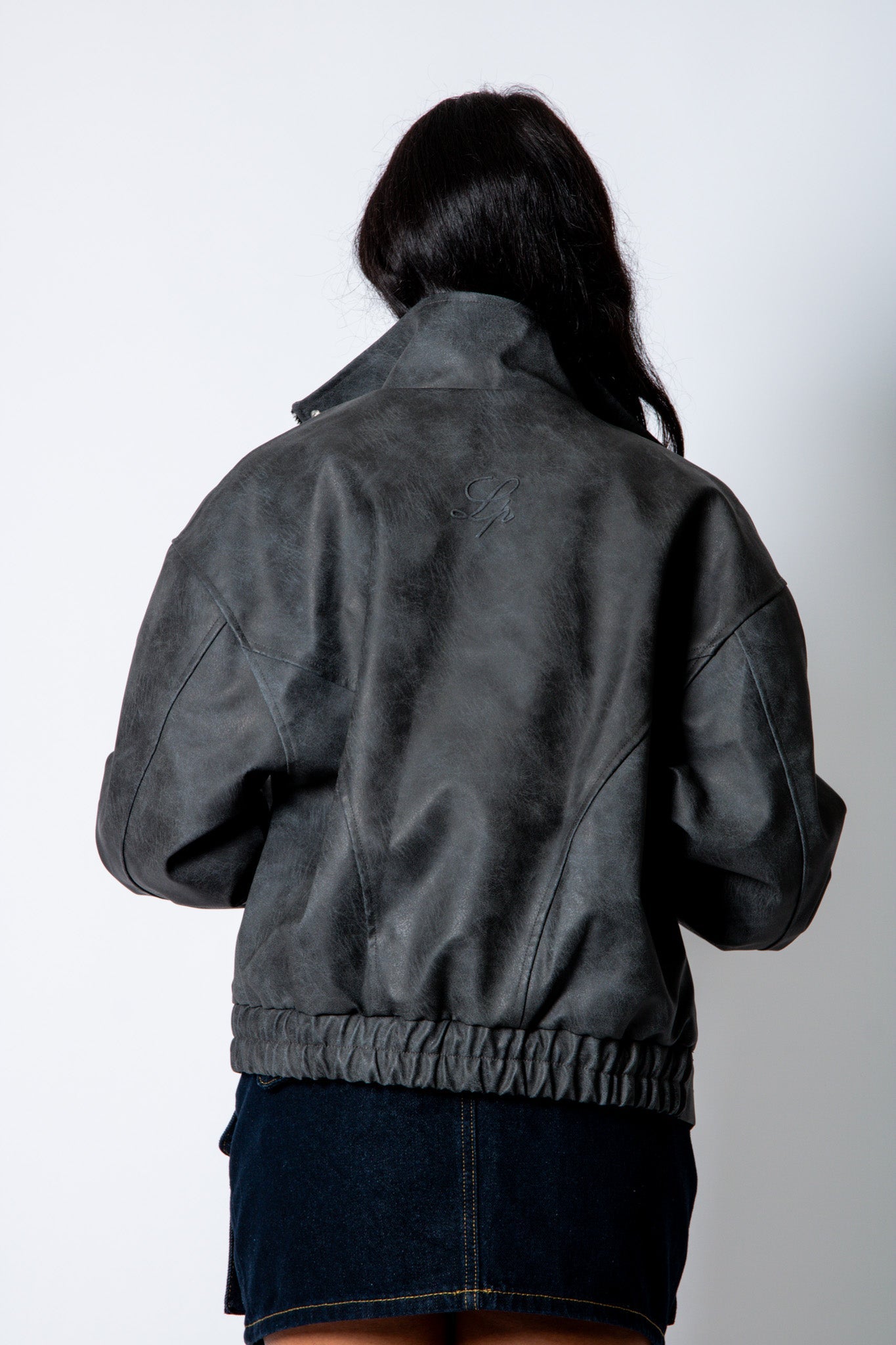 RYLA – Black Boxy Textured Faux Funnel Neck Jacket - Liquor n Poker