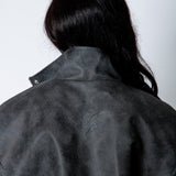 RYLA – Black Boxy Textured Faux Funnel Neck Jacket - Liquor n Poker