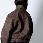 RYLA – Brown Boxy Textured Faux Funnel Neck Jacket - Liquor n Poker