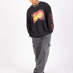 Safari Printed Black Long Sleeve Top - Liquor n Poker