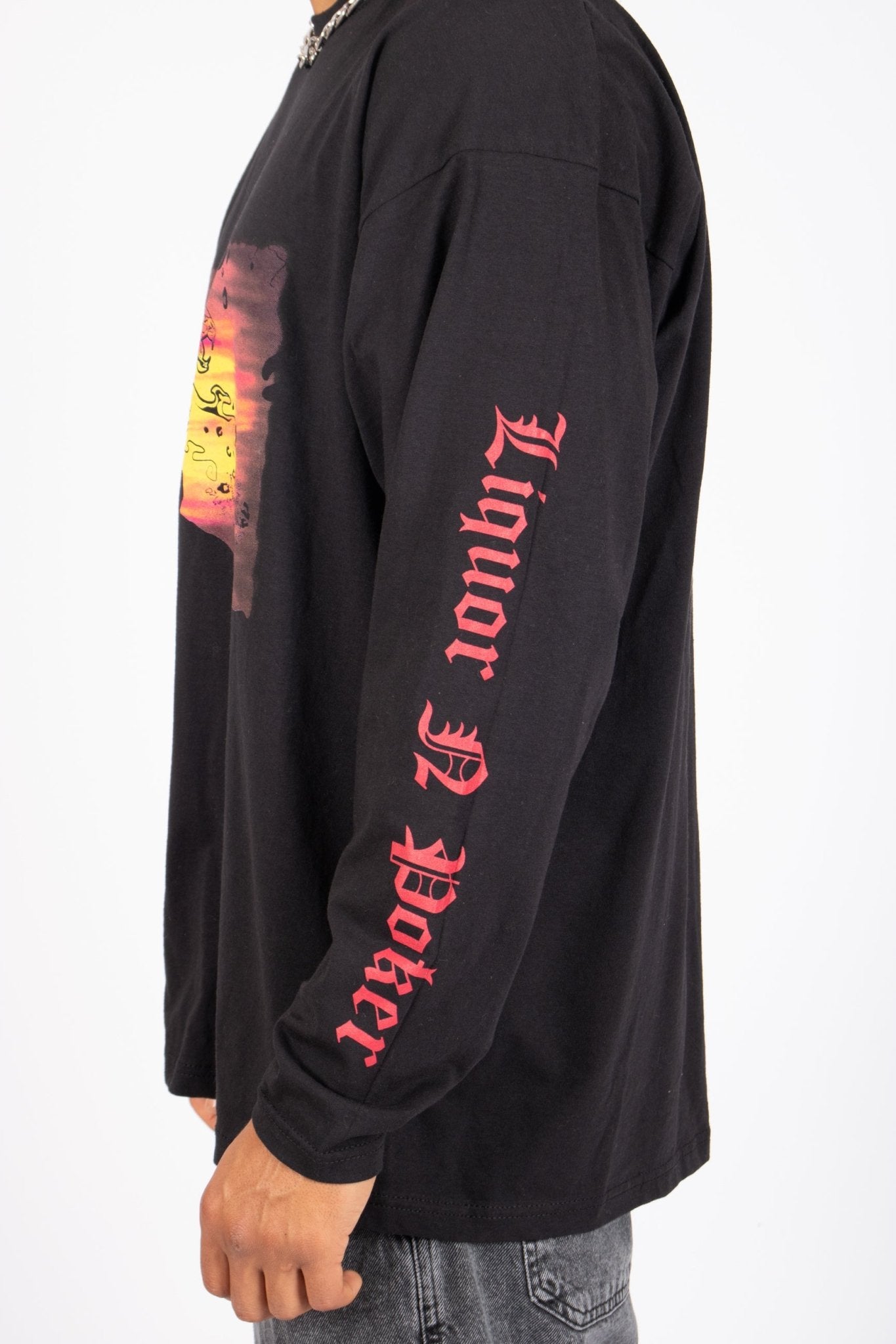 Safari Printed Black Long Sleeve Top - Liquor n Poker