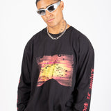 Safari Printed Black Long Sleeve Top - Liquor n Poker
