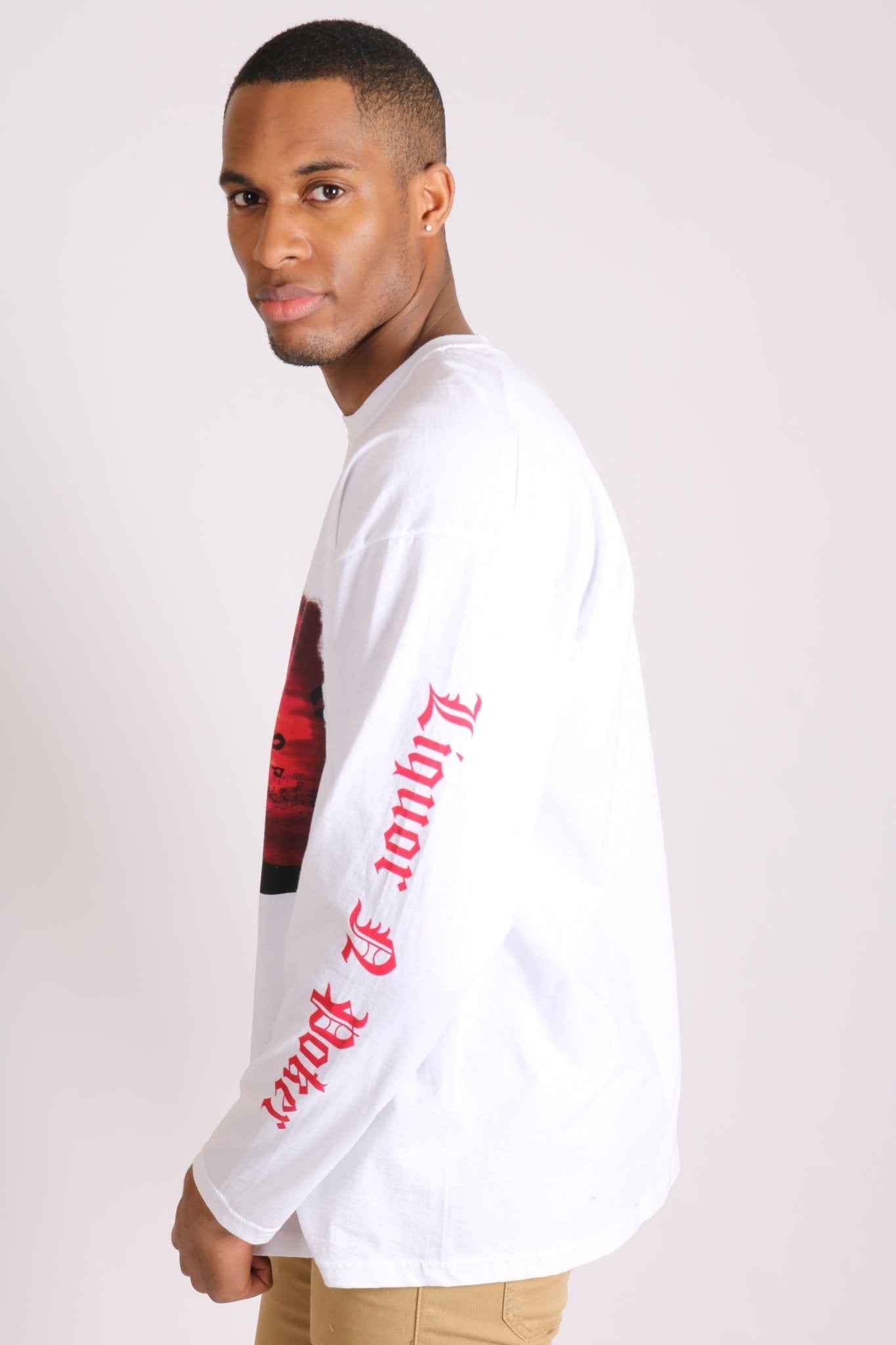 Safari Printed White Long Sleeve Top - Liquor n Poker