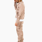 Sand & Brown Floral Twill Relaxed Cargo Jeans - Liquor n Poker