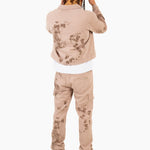 Sand & Brown Floral Twill Relaxed Cargo Jeans - Liquor n Poker