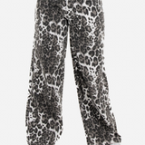 Leopard Print Wide Leg Jeans
