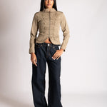 Shrunken Drummer Style Jacket in Khaki Wash - Liquor n Poker