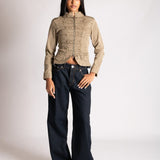 Shrunken Drummer Style Jacket in Khaki Wash - Liquor n Poker