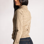 Shrunken Drummer Style Jacket in Khaki Wash - Liquor n Poker