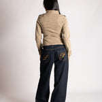 Shrunken Drummer Style Jacket in Khaki Wash - Liquor n Poker