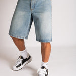 Side Stud Detail Denim Jorts in Dirty Wash - Liquor n Poker