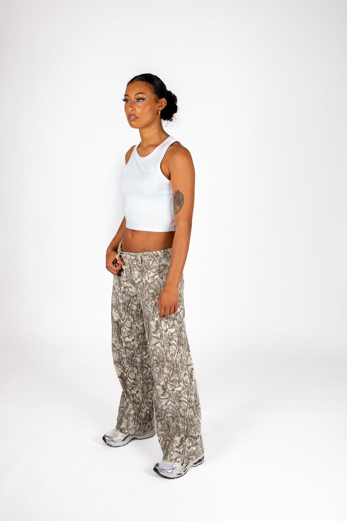 Snake Print Denim Jeans - Liquor n Poker