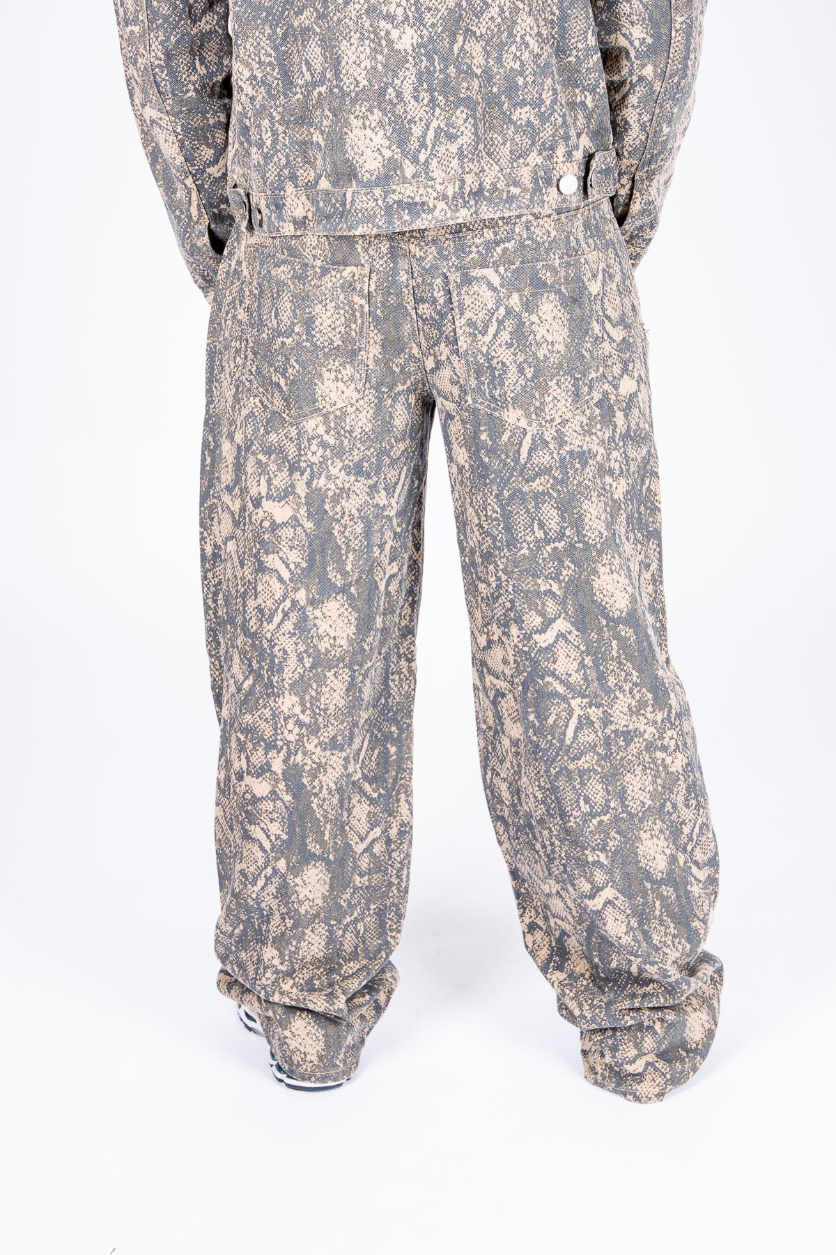 Snake Print Relaxed Baggy Jeans - Liquor n Poker