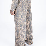 Snake Print Relaxed Baggy Jeans - Liquor n Poker