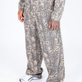 Snake Print Relaxed Baggy Jeans - Liquor n Poker