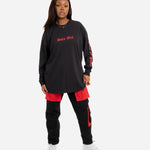 Solo Girl Long Sleeve T Shirt With Safari Print In Black - Liquor n Poker