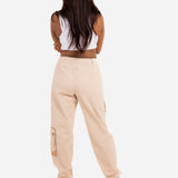 Stone & Beige Tech Utility Straight Leg Cargos - Liquor n Poker