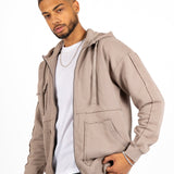 Stone Grey Utility Frayed Seams Hoodie - Liquor n Poker