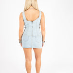 Stonewash Denim Diamante Embellished Skirt - Liquor n Poker