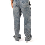 Stonewash Tie Front & Wrap Belted Front Straight Leg Jeans - Liquor n Poker