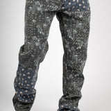 Straight Leg Denim Jeans In Black Paisley - Liquor n Poker
