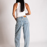 Straight Leg Eyelet Detail Jeans in Stonewash - Liquor n Poker