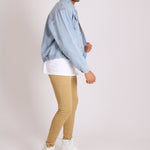 Stretch Skinny Denim Jeans In Tan - Liquor n Poker