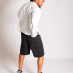 Stud Detail Denim Jorts in Black - Liquor n Poker