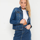 Texas Mini Denim Skirt With Stud - Liquor n Poker