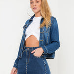 Texas Mini Denim Skirt With Stud - Liquor n Poker
