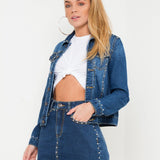 Texas Mini Denim Skirt With Stud - Liquor n Poker