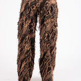 Tie - Dye Orange Mid - Rise Raw Edge Baggy Jean - Liquor n Poker