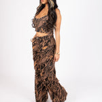 Tie - Dye Orange Mid - Rise Raw Edge Baggy Jean - Liquor n Poker