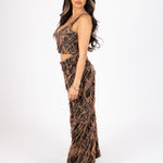 Tie - Dye Orange Raw Edge Denim Corset - Liquor n Poker