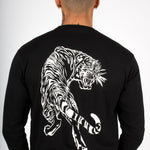 Tiger Print Long Sleeve Black T-Shirt - Liquor n Poker