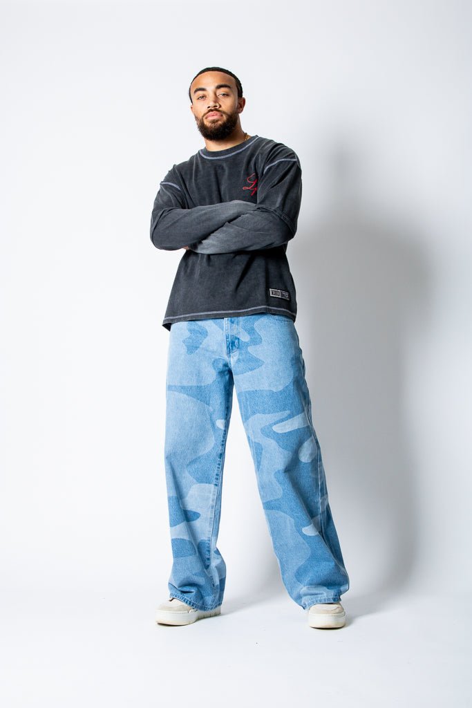 Tonal Camo Super Baggy Jeans - Liquor n Poker