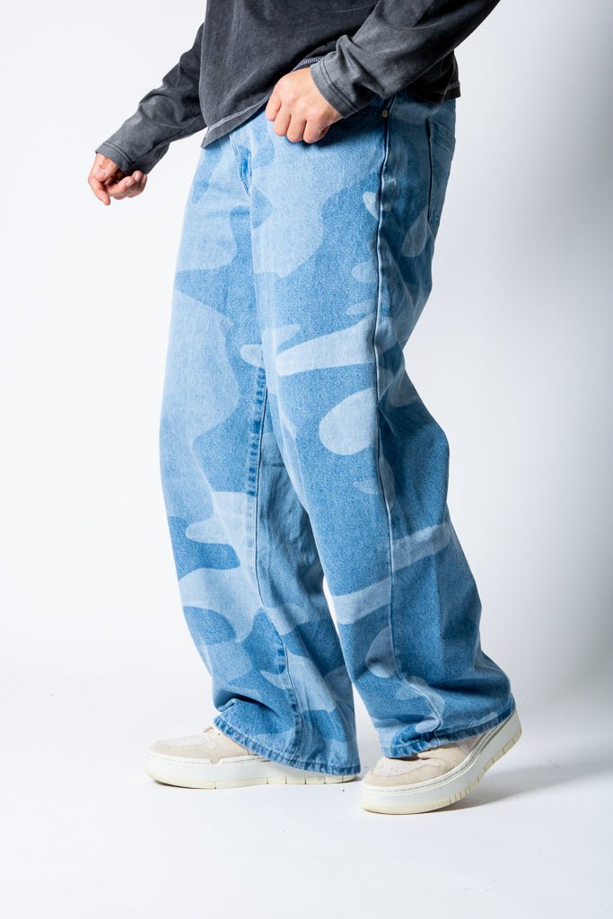 Tonal Camo Super Baggy Jeans - Liquor n Poker