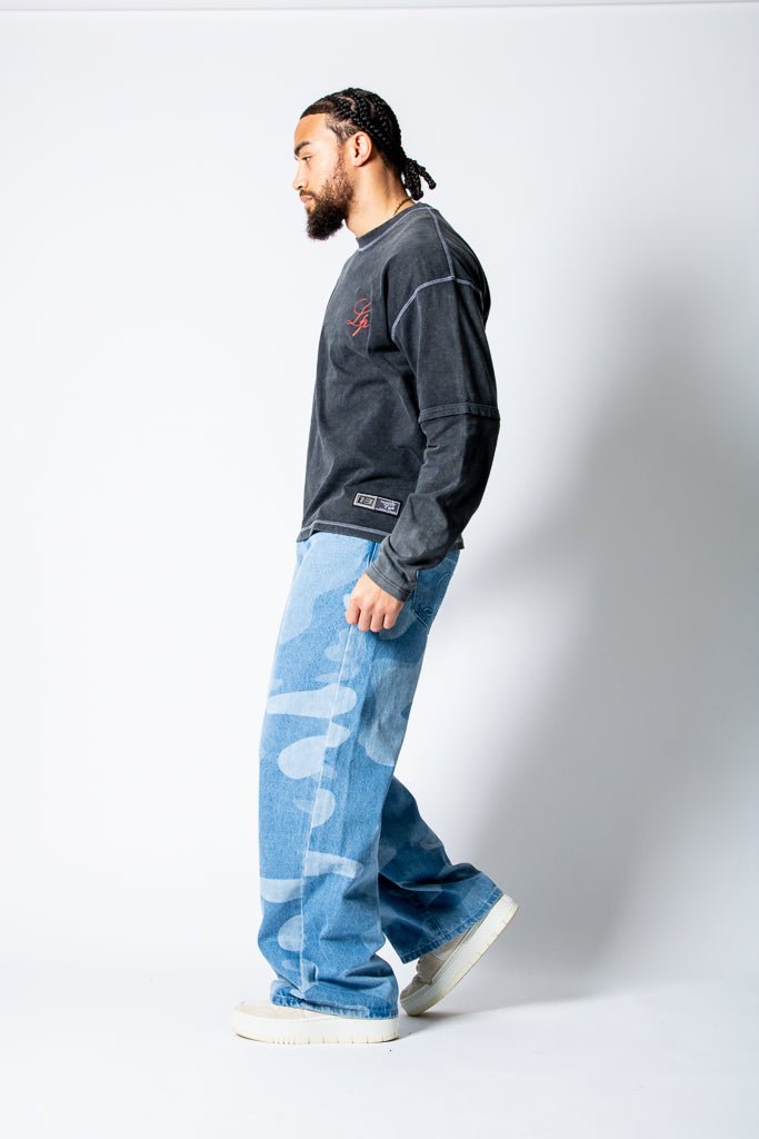 Tonal Camo Super Baggy Jeans - Liquor n Poker