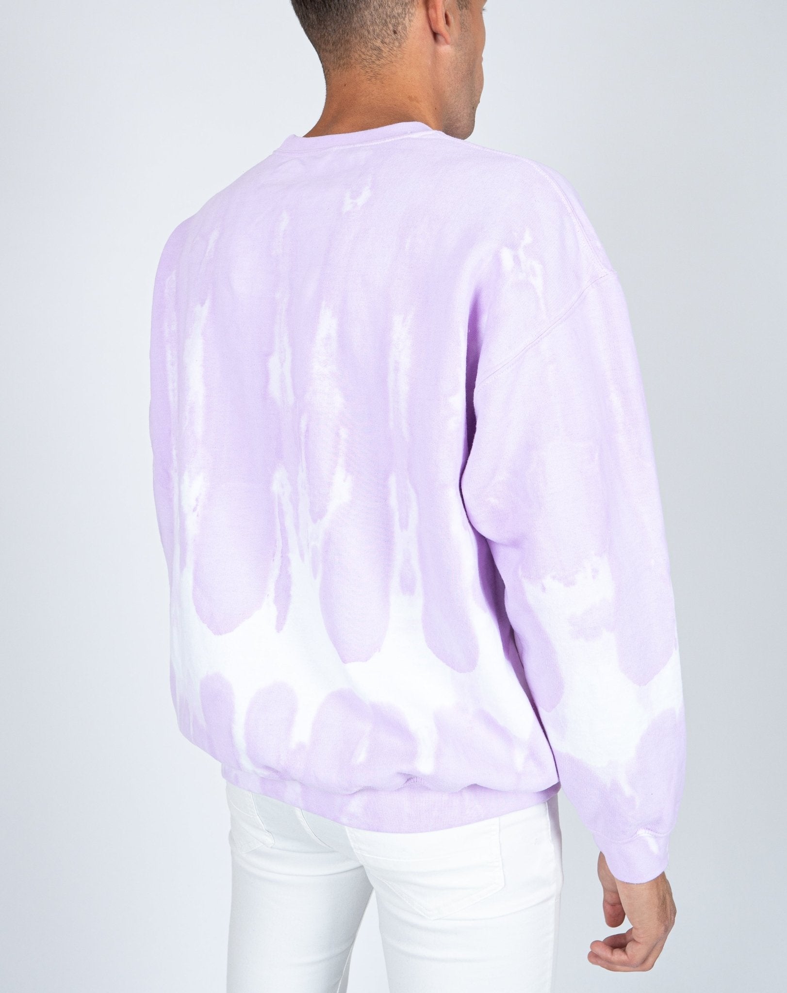 Unisex Candy Sweatshirt With Tie Dye Stripe In Lilac - Liquor n Poker
