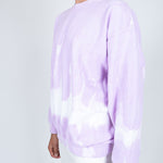 Unisex Candy Sweatshirt With Tie Dye Stripe In Lilac - Liquor n Poker