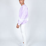 Unisex Candy Sweatshirt With Tie Dye Stripe In Lilac - Liquor n Poker