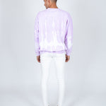Unisex Candy Sweatshirt With Tie Dye Stripe In Lilac - Liquor n Poker