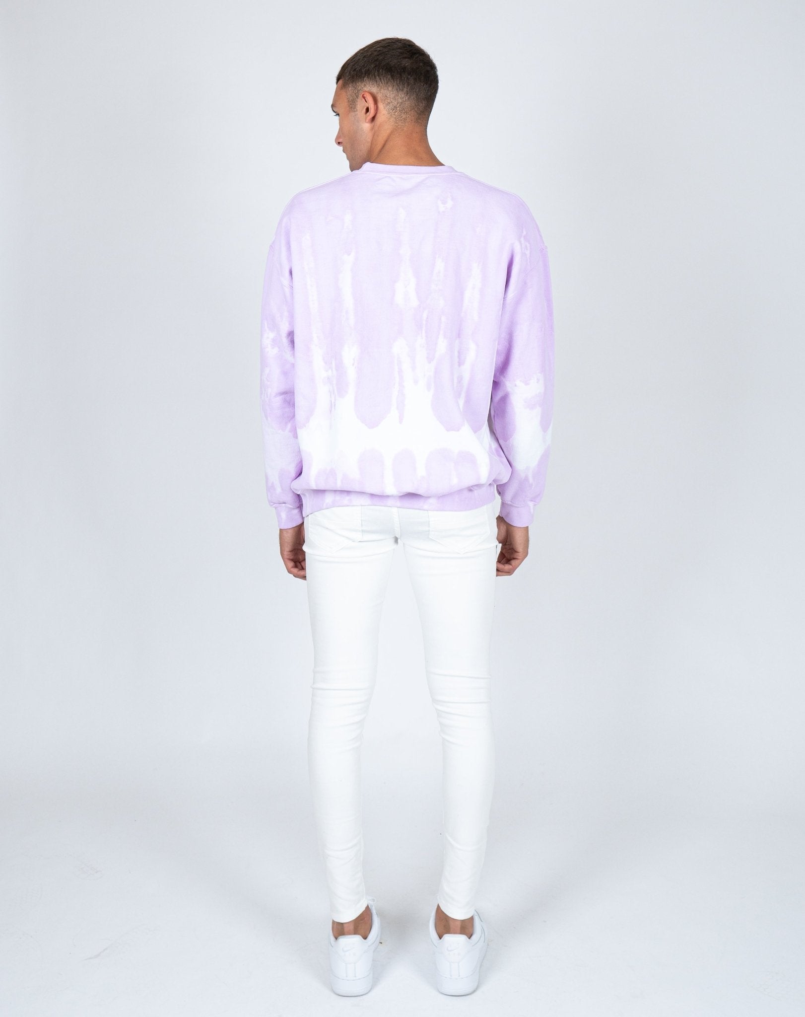 Unisex Candy Sweatshirt With Tie Dye Stripe In Lilac - Liquor n Poker