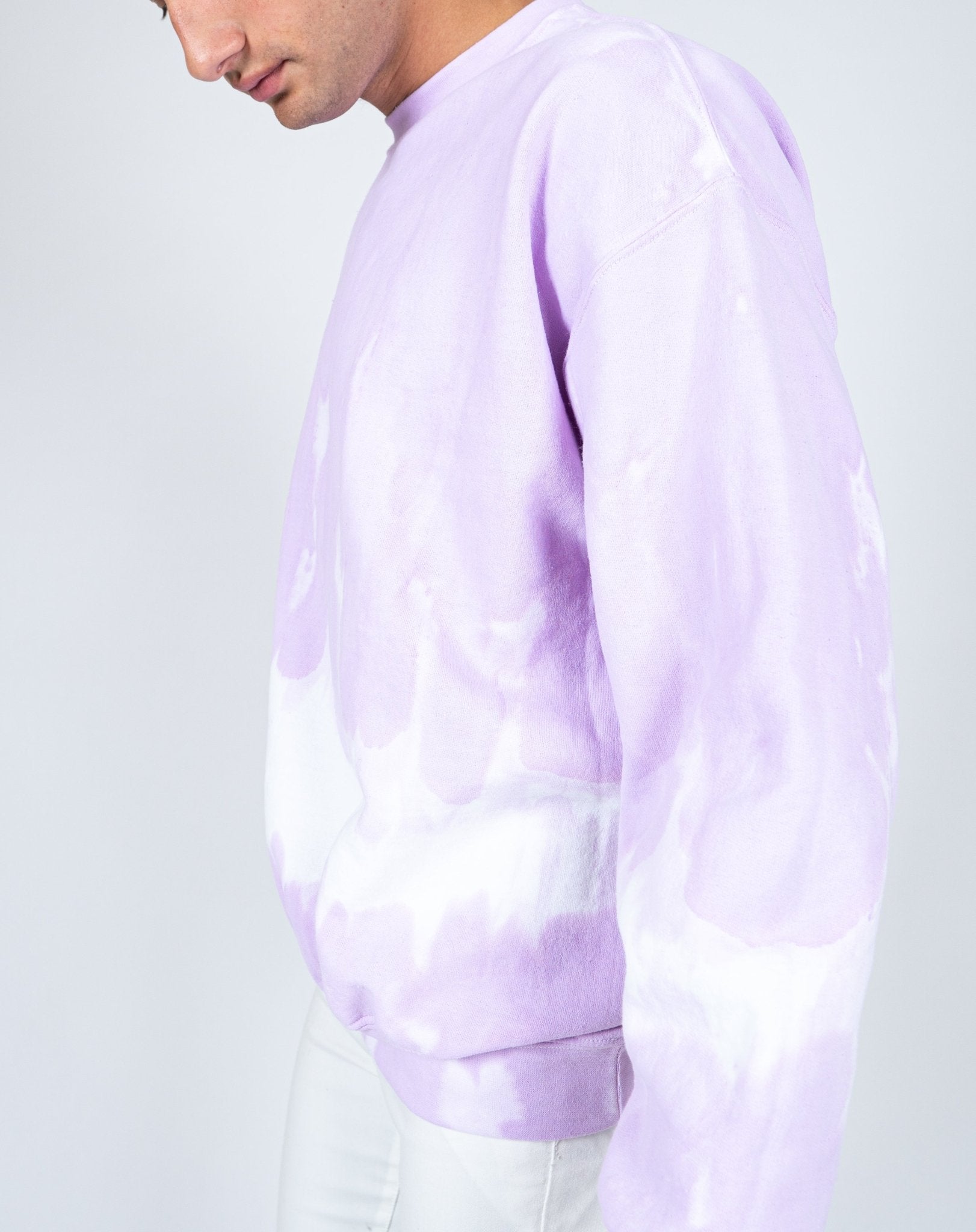 Unisex Candy Sweatshirt With Tie Dye Stripe In Lilac - Liquor n Poker