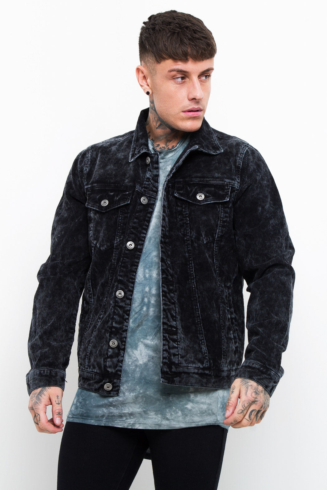 Norton Denim Jacket Washed Black With Distressing